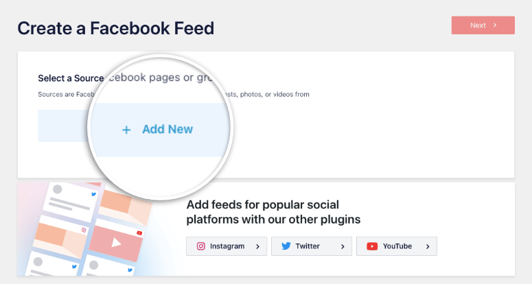 add a new facebook feed in smash balloon