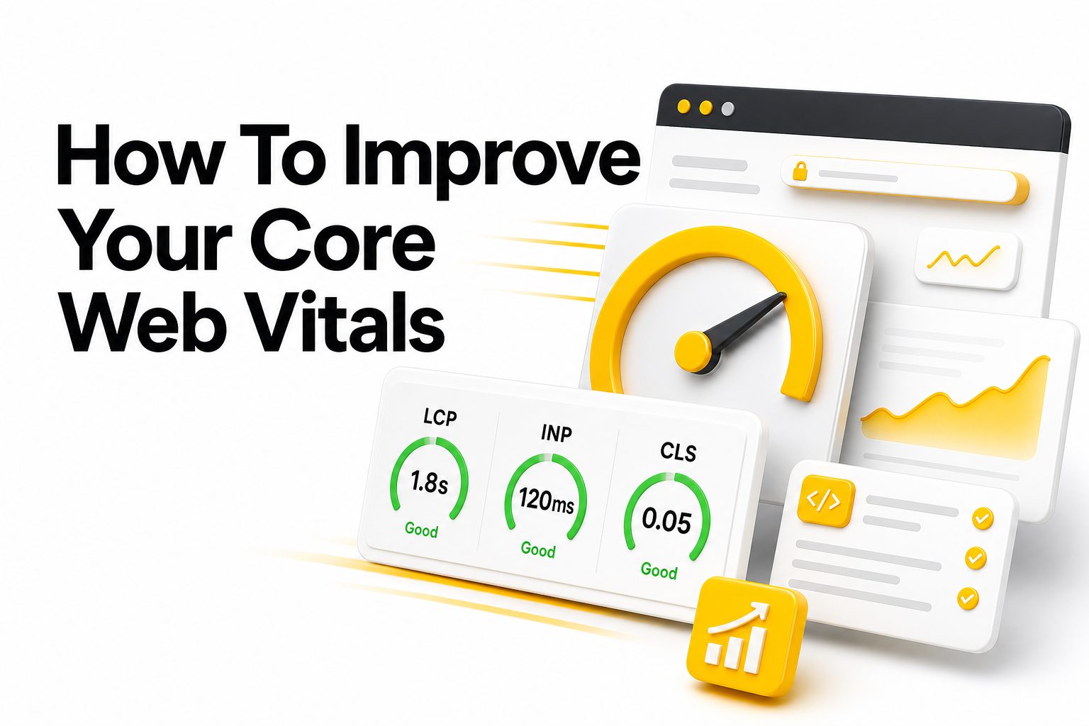 how-to-improve-your-core-web-vitals Developer reviewing Core Web Vitals performance metrics on a laptop